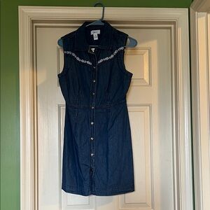 NWT Japna Denim Shirt Dress with Embroidered Yoke